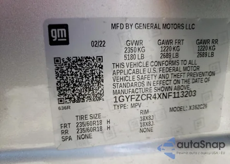 2022 Cadillac Xt4 Fwd Premium Luxury z USA, uszkodzony, nr VIN 1GYFZCR4XNF113203